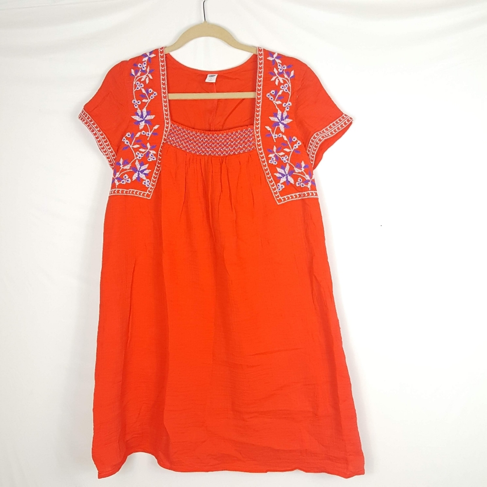 Old Navy Dress Womens Small Embroidered Short Sleeve